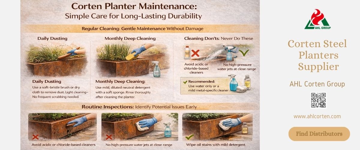 rusted steel planter boxes supplier